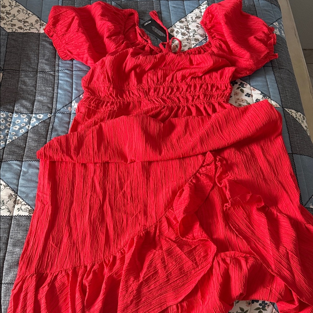 Red Ruffled Dress